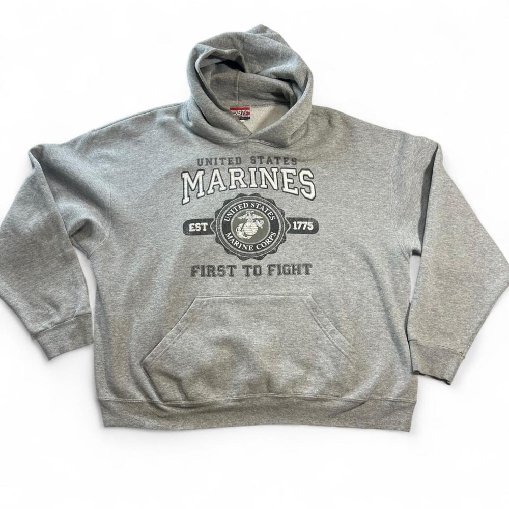 Grey vintage Marines hoodie sweatshirt size XL